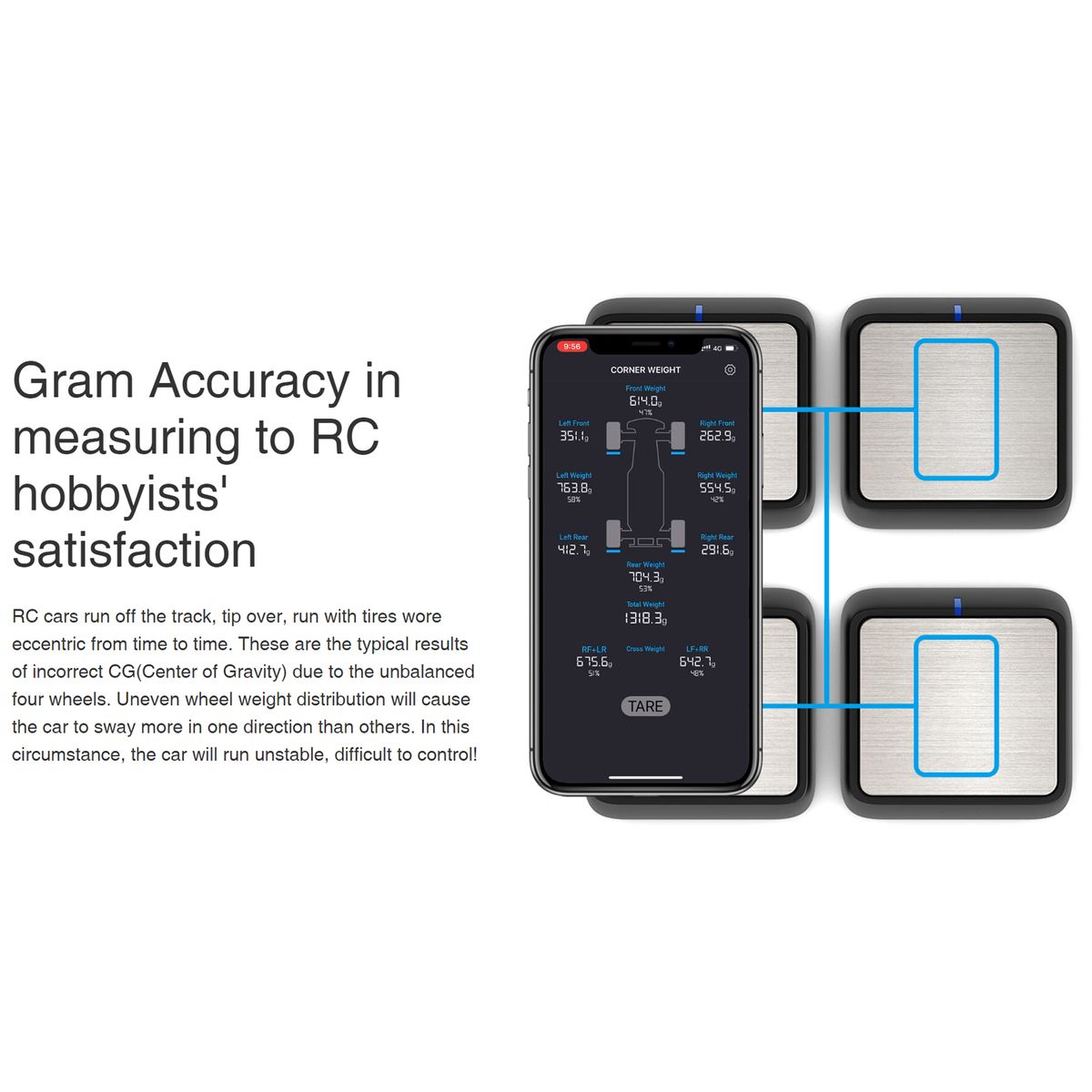 RC Smart Corner Weight Scale System RC Car Balancing Scale