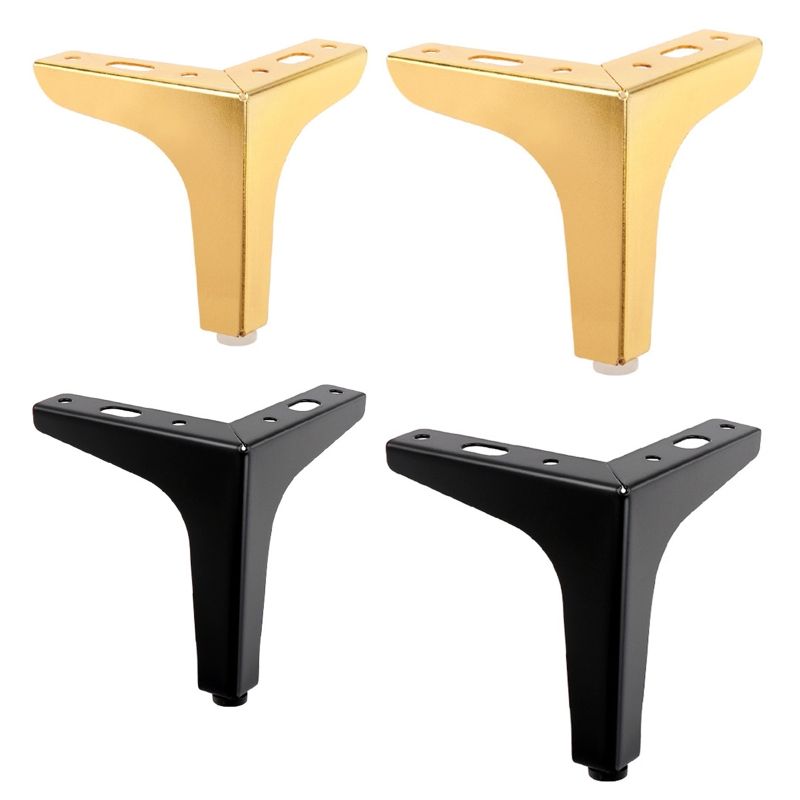 4Pcs Right Angle Support Sofa Legs Furniture Legs Replacement For TV Cabinet Bedside Table Furniture Hardware Gold/Black M17E-2-BK