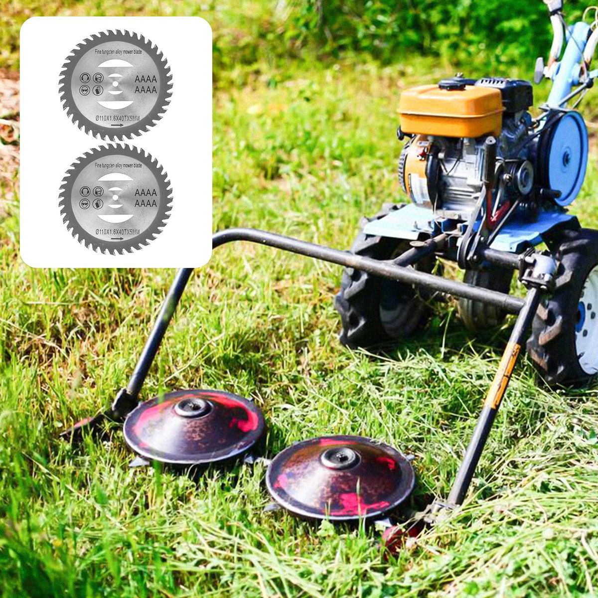 2pcs Durable Wheel Lawn Mower Brush Disc GrTrimmer Head Cutter Blades Alloy Blade Household Small Lithium Mower Accessories