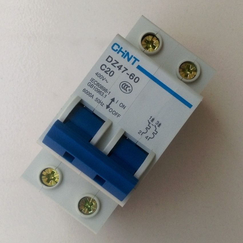 20A 2 AC230 Current 400V C20 CHINT 2P Rated DZ47-60 Pole