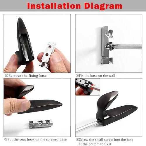 4 PCS Heavy Duty Wall Mounted Single Hooks Coat