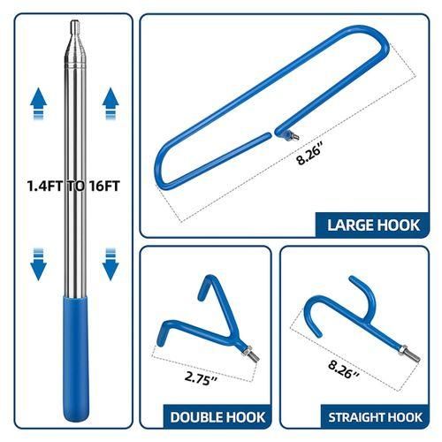 Disc Golf Retriever Pole With 3 Hooks,