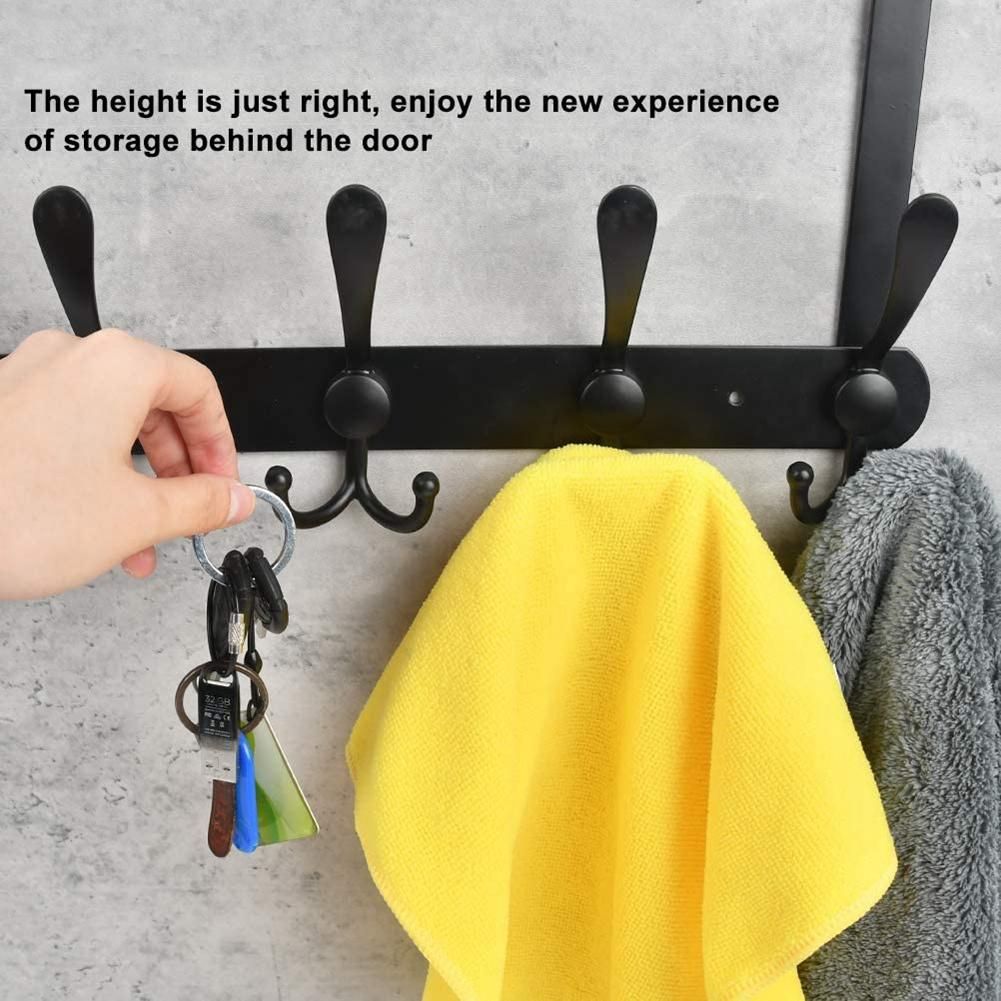 Over Door Hooks Hanger with 5 Dual Heavy Duty Hooks for