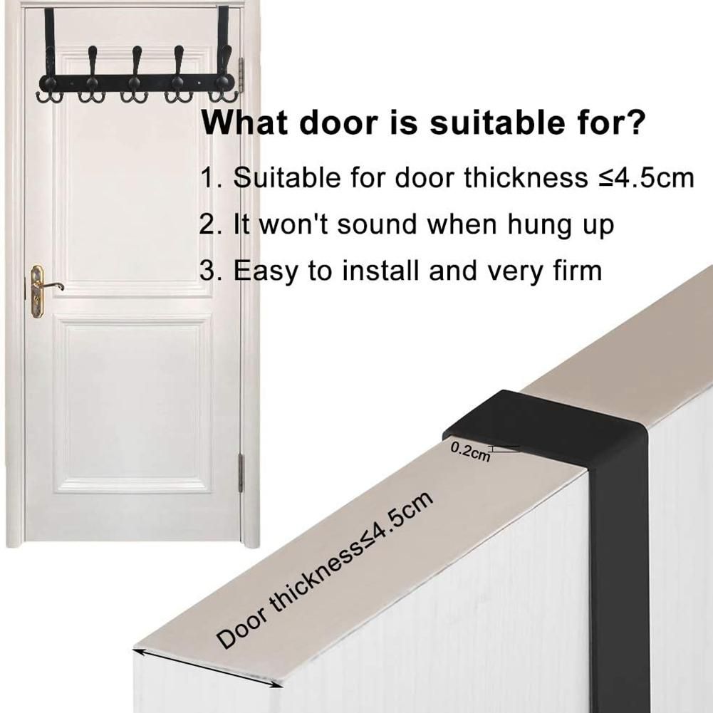 Over Door Hooks Hanger with 5 Dual Heavy Duty Hooks for