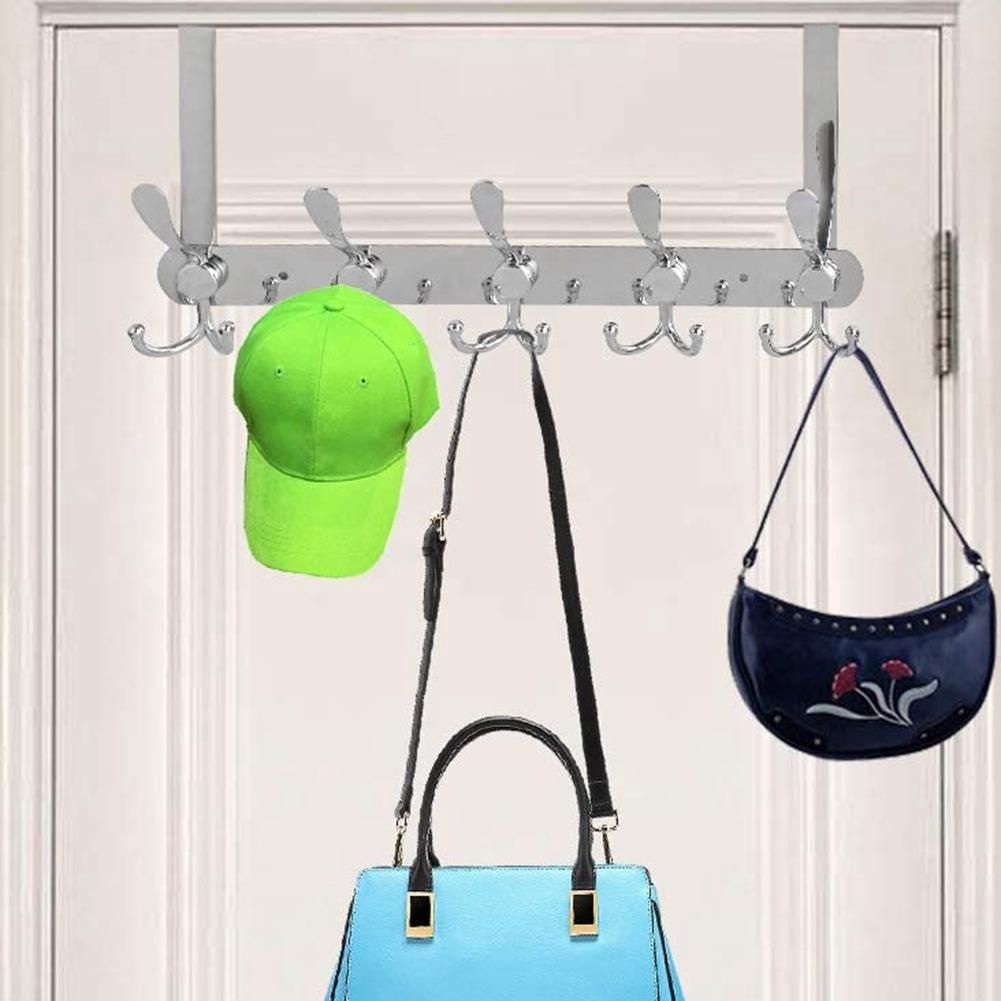 Over Door Hooks Hanger with 5 Dual Heavy Duty Hooks for