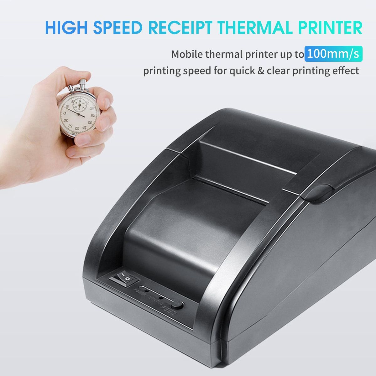 58mm Receipt Thermal Printer USB BT Mini Portable Label Printer Supermarket Receipt Bill Printing Compatible for iOS Android Windows ESC/POS Print Commands