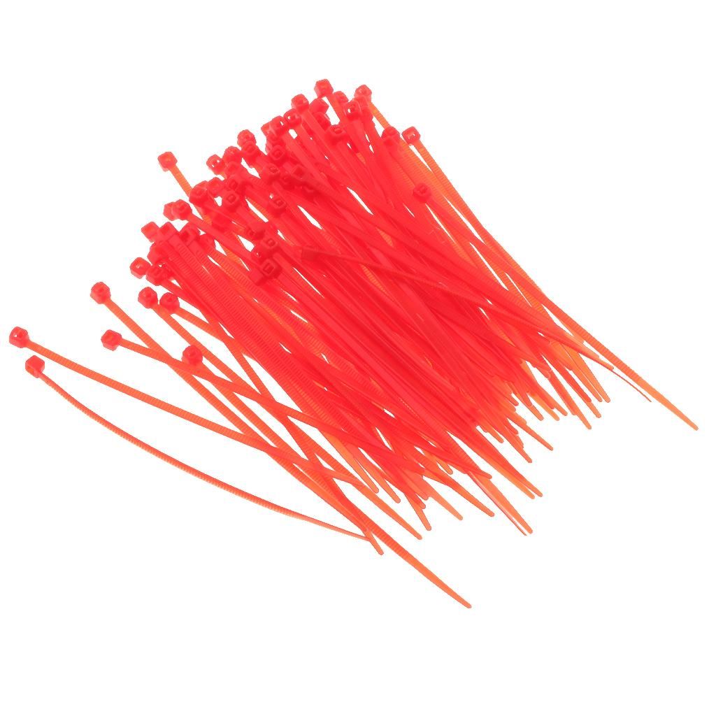 100 Pieces Strong Nylon Cable Wire Zip Ties, Reusable Red