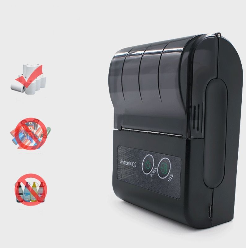 58HB6 Portable Bluetooth Thermal Printer Label Takeaway Receipthine, Supports Multi-Language & Symbol/Picture Printing-US Plug (English )