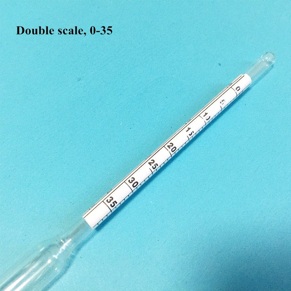 5pcs Hygrometer Gauge 0-35 205mm Length Gl Hydrometer Snity Float Liquid Gl Precision Baume High Densitometer