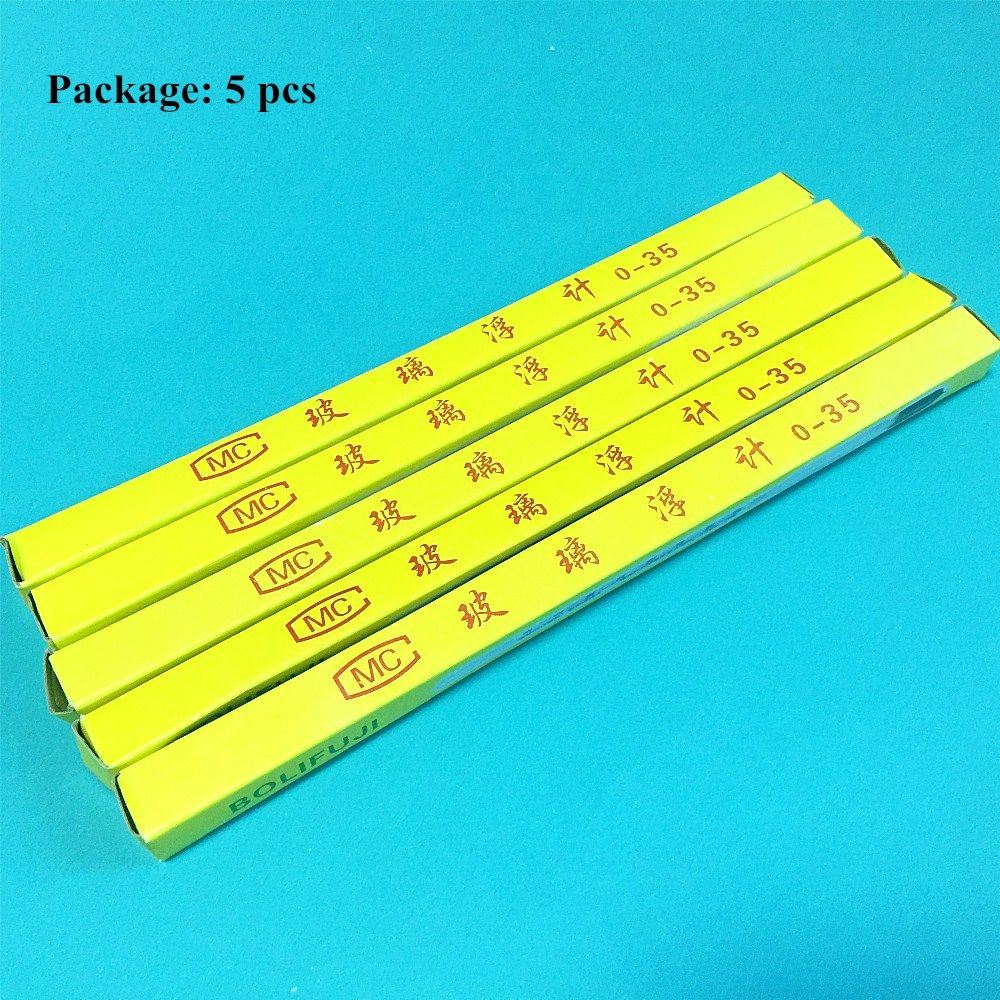 5pcs Hygrometer Gauge 0-35 205mm Length Gl Hydrometer Snity Float Liquid Gl Precision Baume High Densitometer