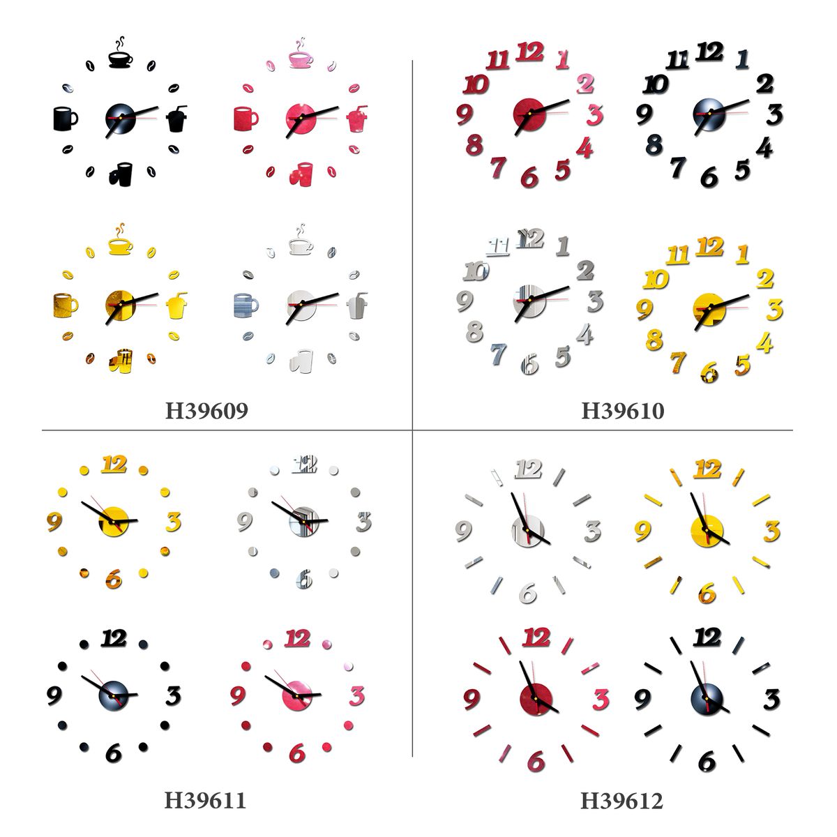 DIY Wall Clock Frameless Mute Wall Stickers 40 Diameter