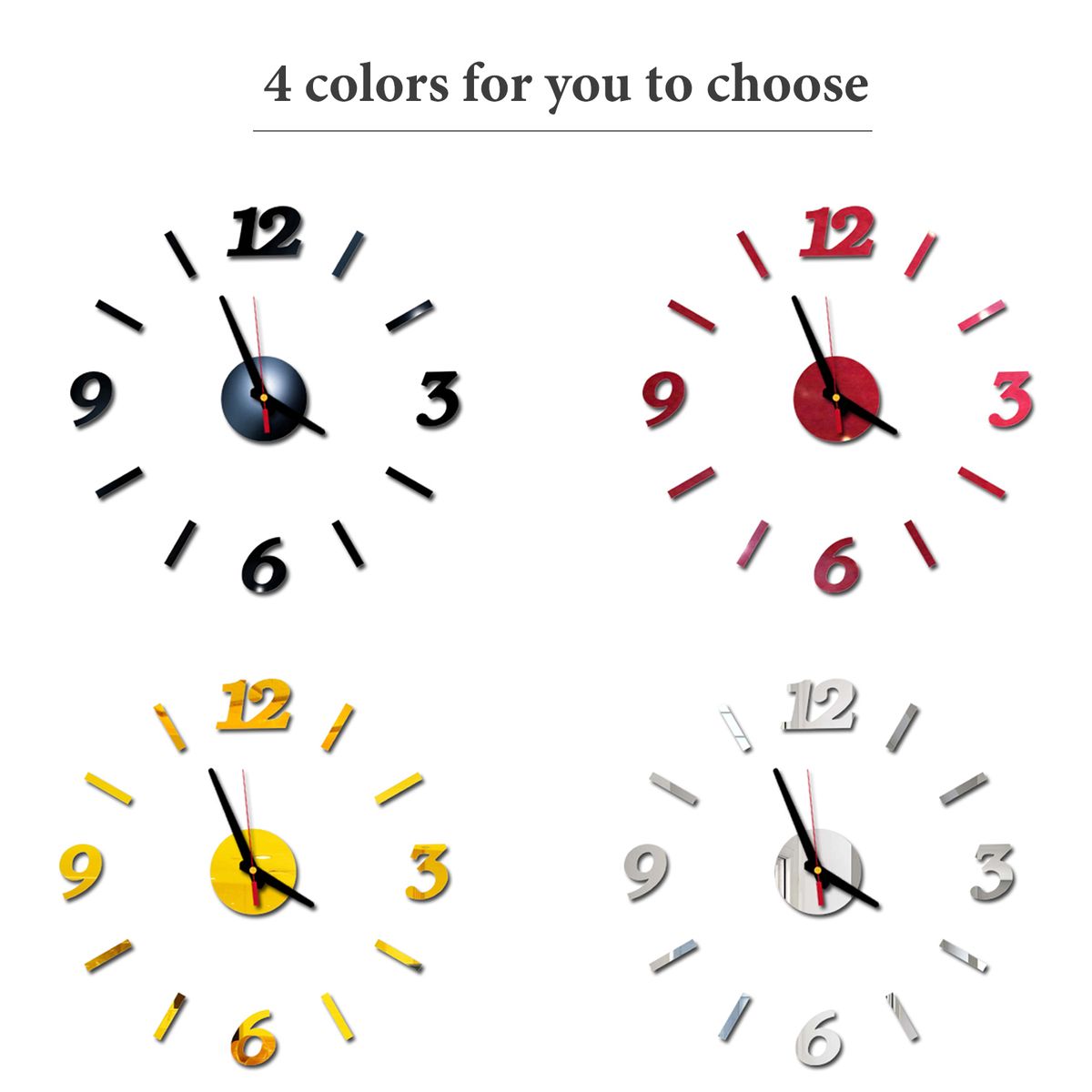 DIY Wall Clock Frameless Mute Wall Stickers 40 Diameter