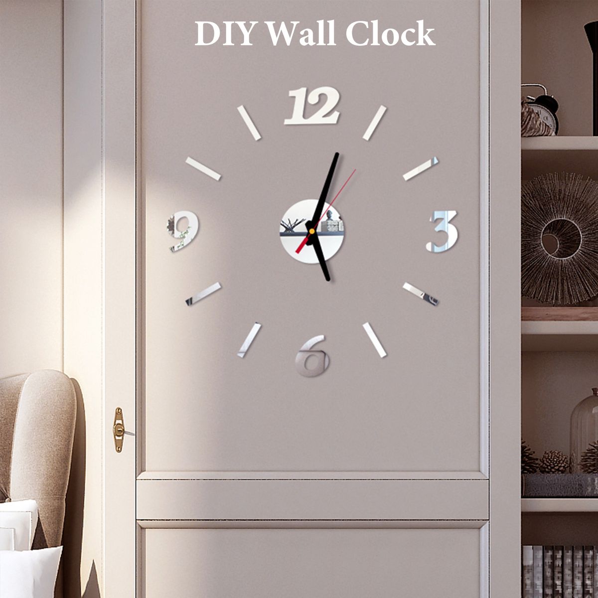 DIY Wall Clock Frameless Mute Wall Stickers 40 Diameter