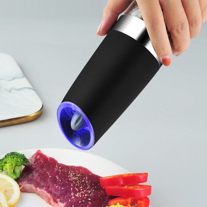 （Pepper Grinder）Electric Pepper Grinder Household Ground Pepper Sea Salt Black Pepper Freshly Ground Seasoning Bottle Kitchen Accessories GRE