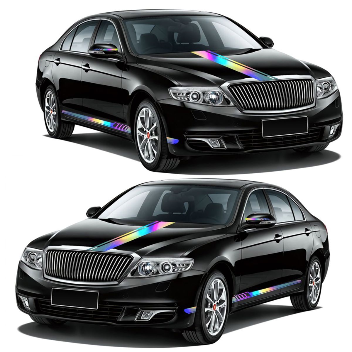 5 Pieces  Reflective Stripe Vinyl Car Side Sticker Auto Body