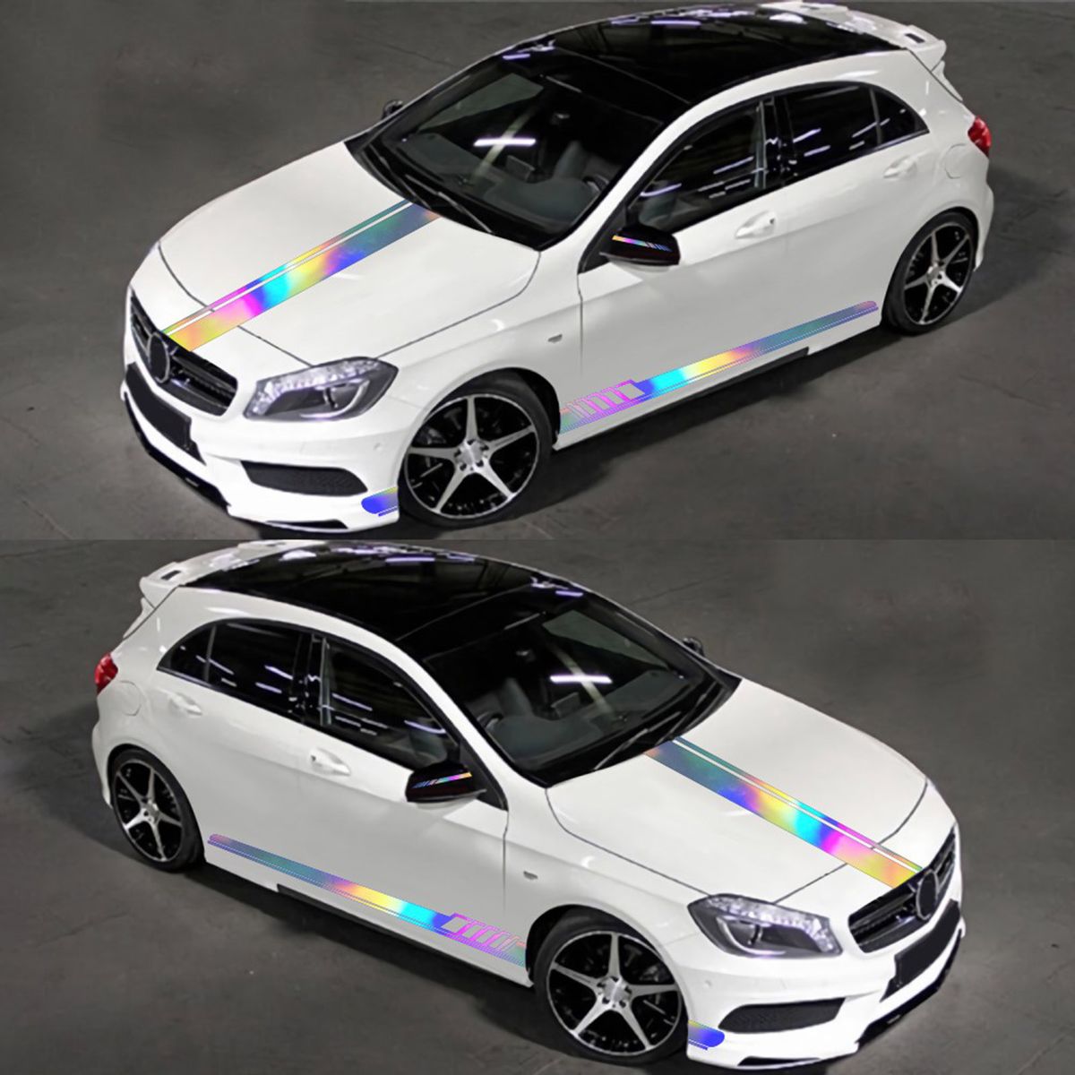 5 Pieces  Reflective Stripe Vinyl Car Side Sticker Auto Body