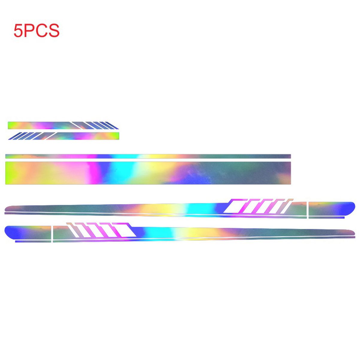 5 Pieces  Reflective Stripe Vinyl Car Side Sticker Auto Body