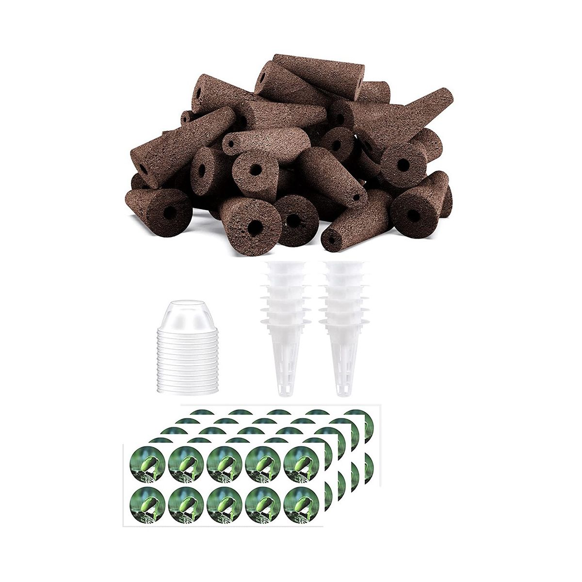 124Pcs  Pods Kit Accessories Plant Pod Kit Including Grow Baskets Insulation Lids Plant Grow Sponges Labels