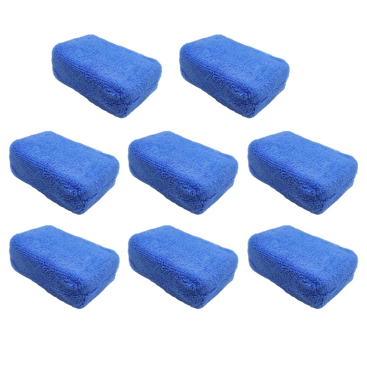 Car Waxing Sponge Car Care Kit 8pcs Microfiber Sponge Set for Waxing Blue