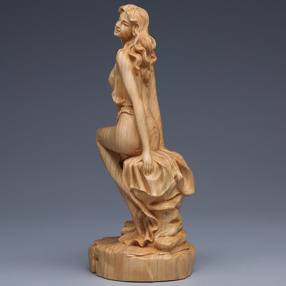Creative Boxwood Solid Wood Beauty Figure Goddess Doll