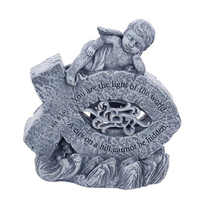 Angel Statue Cherub Figurine Sculpture Desktop Decor Artwork Gray A