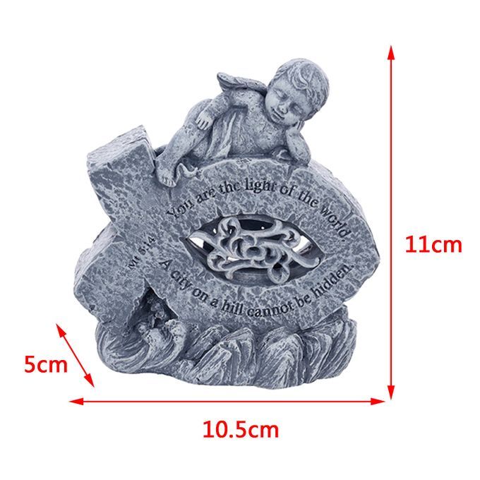 Angel Statue Cherub Figurine Sculpture Desktop Decor Artwork Gray A