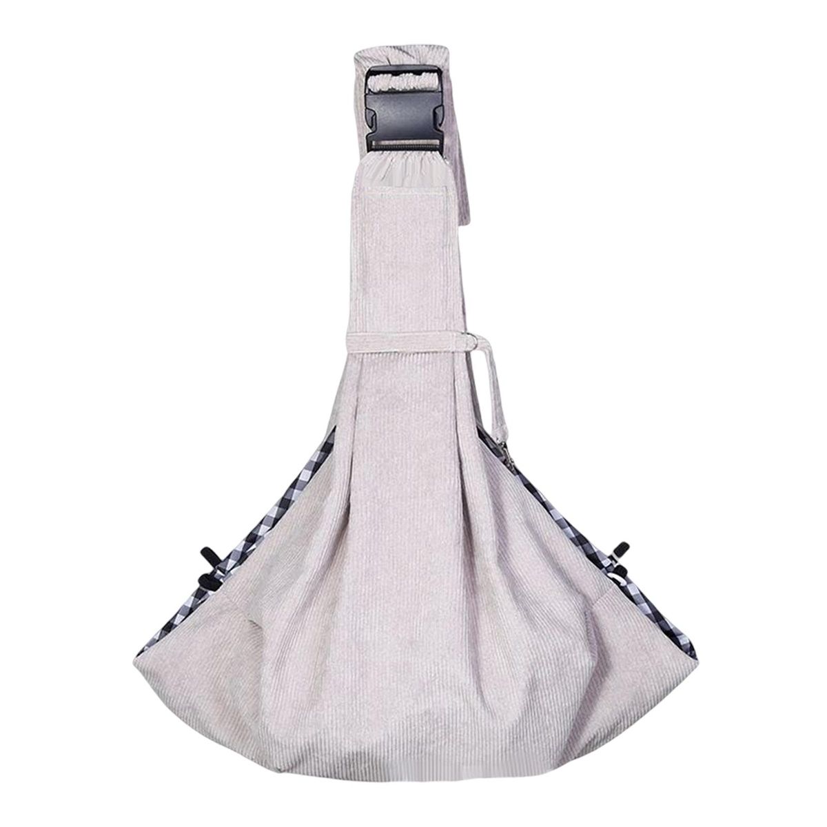 Pet Slings Bag Dog Carrier Hands Free Pouch Hiking Rabbit Light Gray