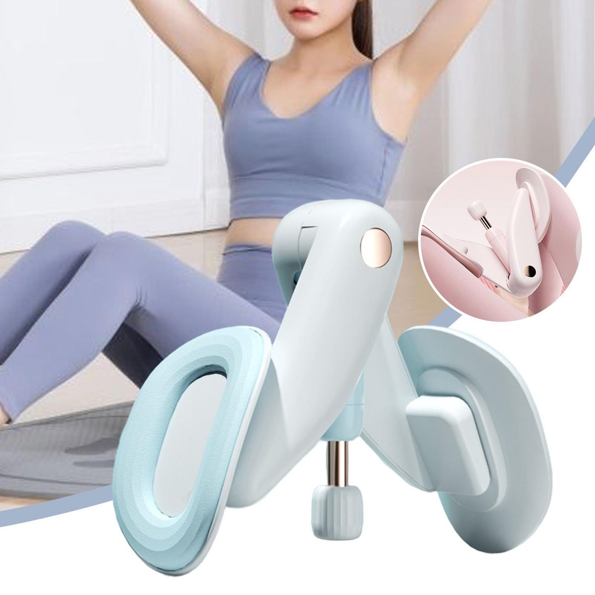 360-degree Rotatable Thigh Toner Pelvic Floor Trainer Blue