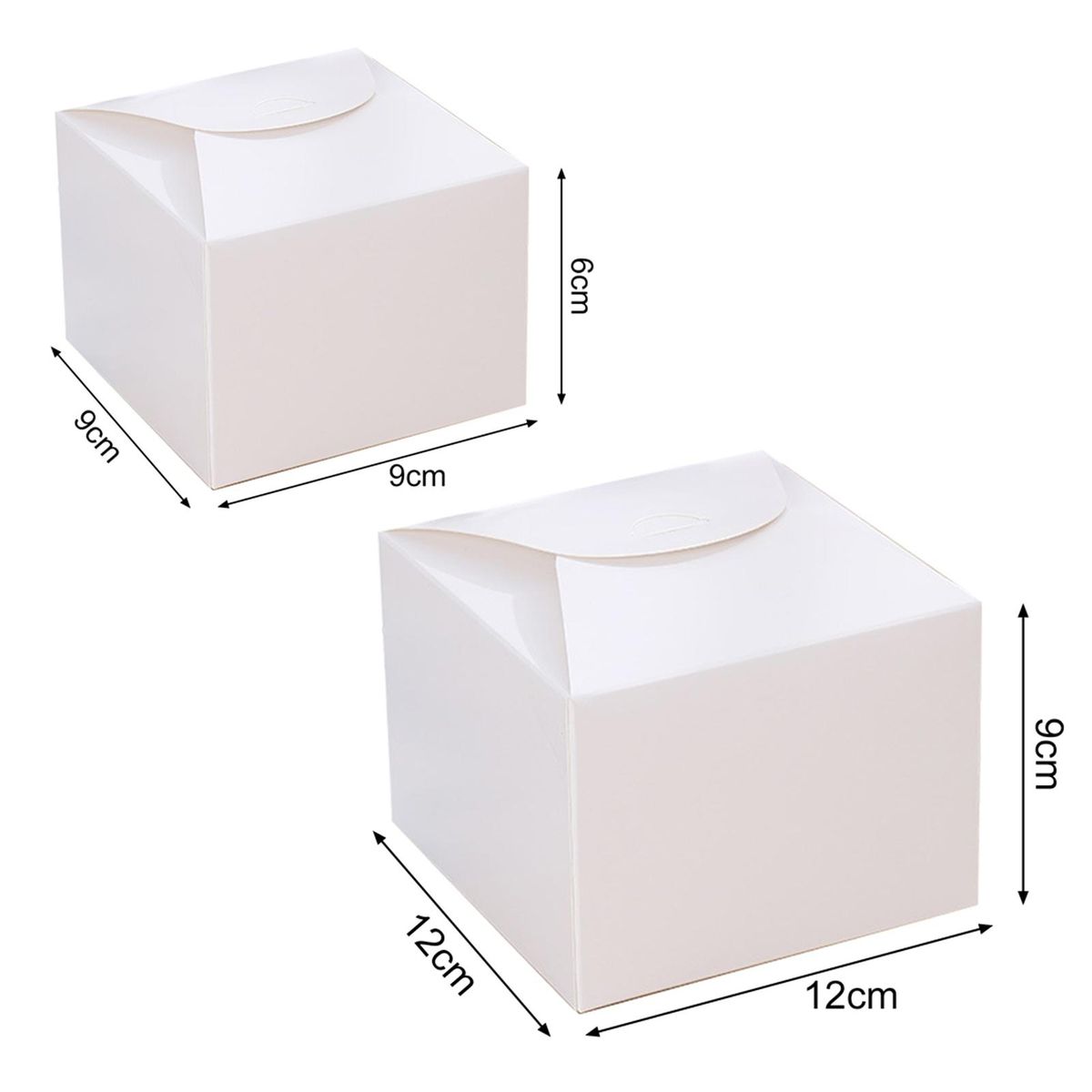 10Pcs Gift Box Freestanding Easy to Carry Paper All-White