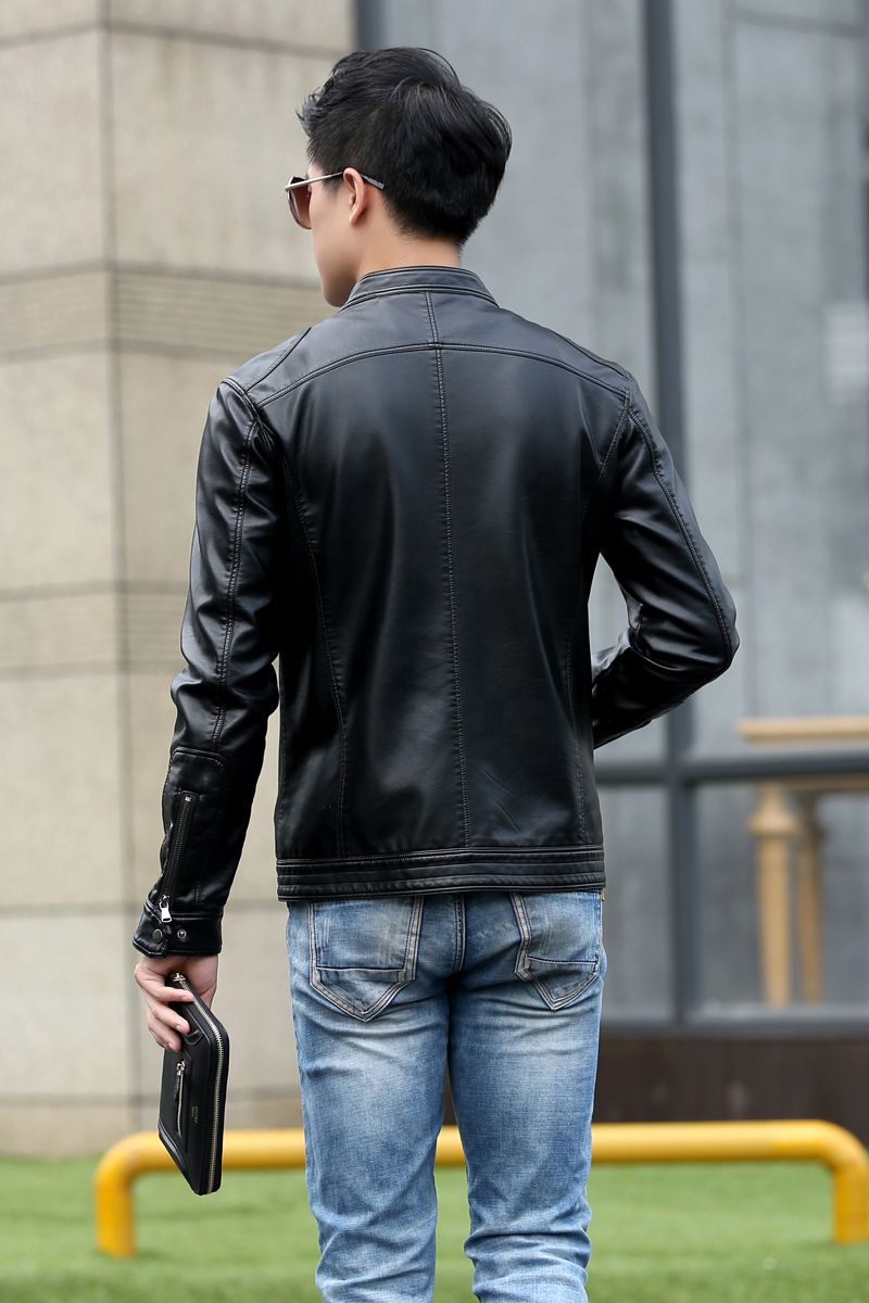 M-5XL Men High Quality Autumn Spring Leather Coat Jacket Plus Size