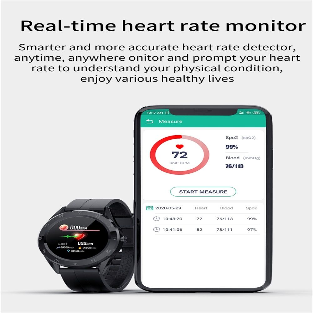 Y10 1.54inch Color Screen Smart Watch IP68 Waterproof,Support Heart Rate Monitoring/Blood Pressure Monitoring/Blood Oxygen Monitoring/Sleep Monitoring(Green)
