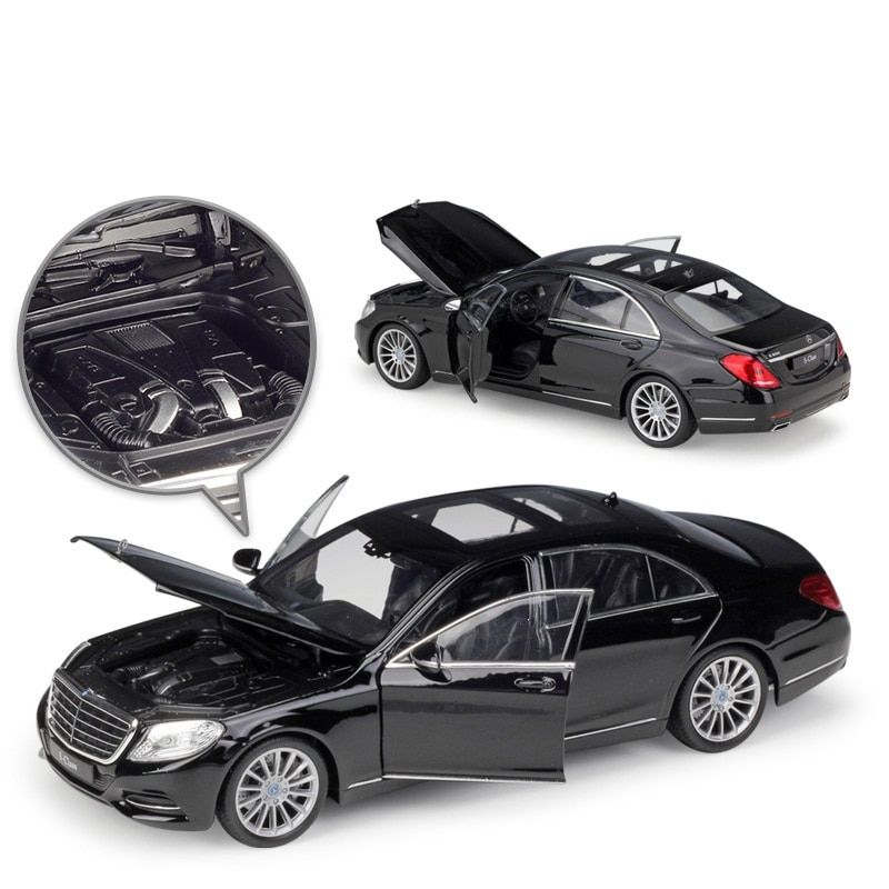 1:24 Benz S-Class Black White Diecast Model