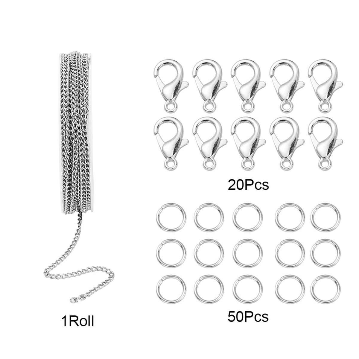 Link Chain 6mm Jump Rings Split Rings Findings Grey 6mm