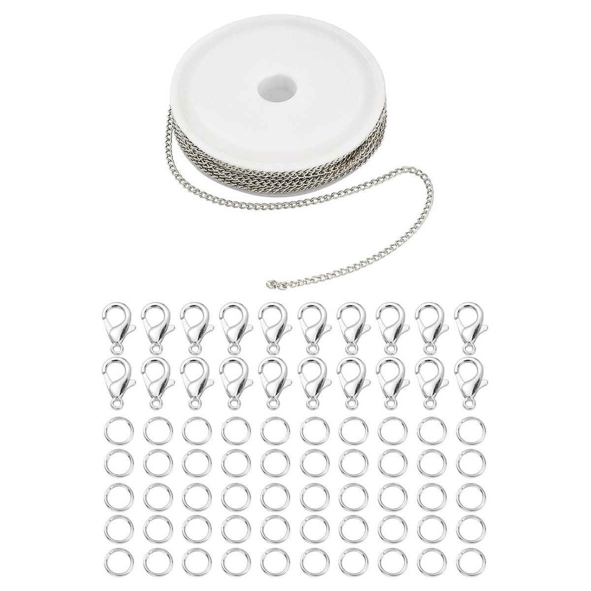 Link Chain 6mm Jump Rings Split Rings Findings Grey 6mm