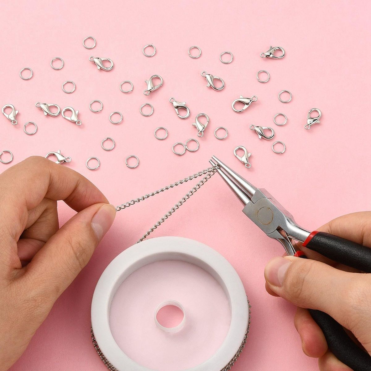 Link Chain 6mm Jump Rings Split Rings Findings Grey 6mm