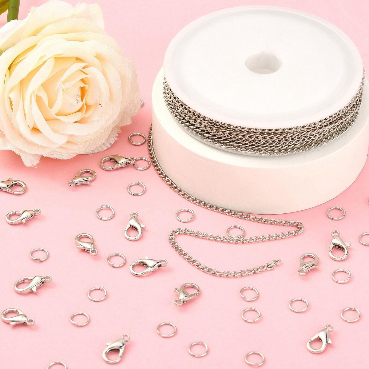 Link Chain 6mm Jump Rings Split Rings Findings Grey 6mm