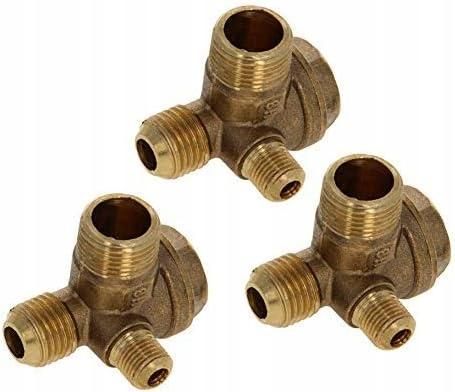 3 Pieces Pneumatic Check Valve Male Thread Air Compressor Check Valve Gold Tone 16 * 14 * 10 mm