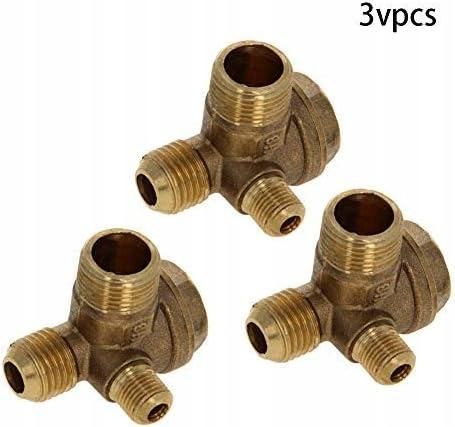 3 Pieces Pneumatic Check Valve Male Thread Air Compressor Check Valve Gold Tone 16 * 14 * 10 mm