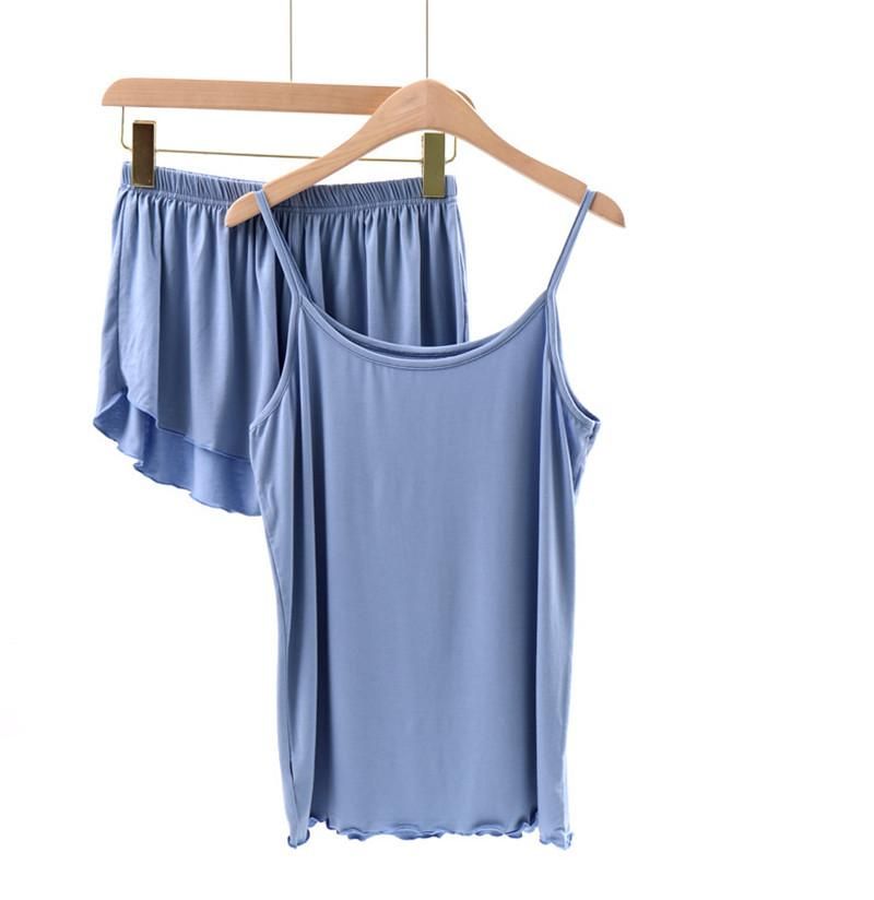 Summer Camisole Short Pants Pajamas For Women Size Summer Homewear Loose Modal Soft Pajamas Home Clothing 2 Pieces Set Sleepwear