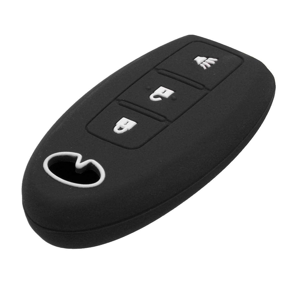 BUTTON SILICONE CAR KEY FOB COVER FIT FOR INFINITI EX FX QX JX CASE HOLDER Black