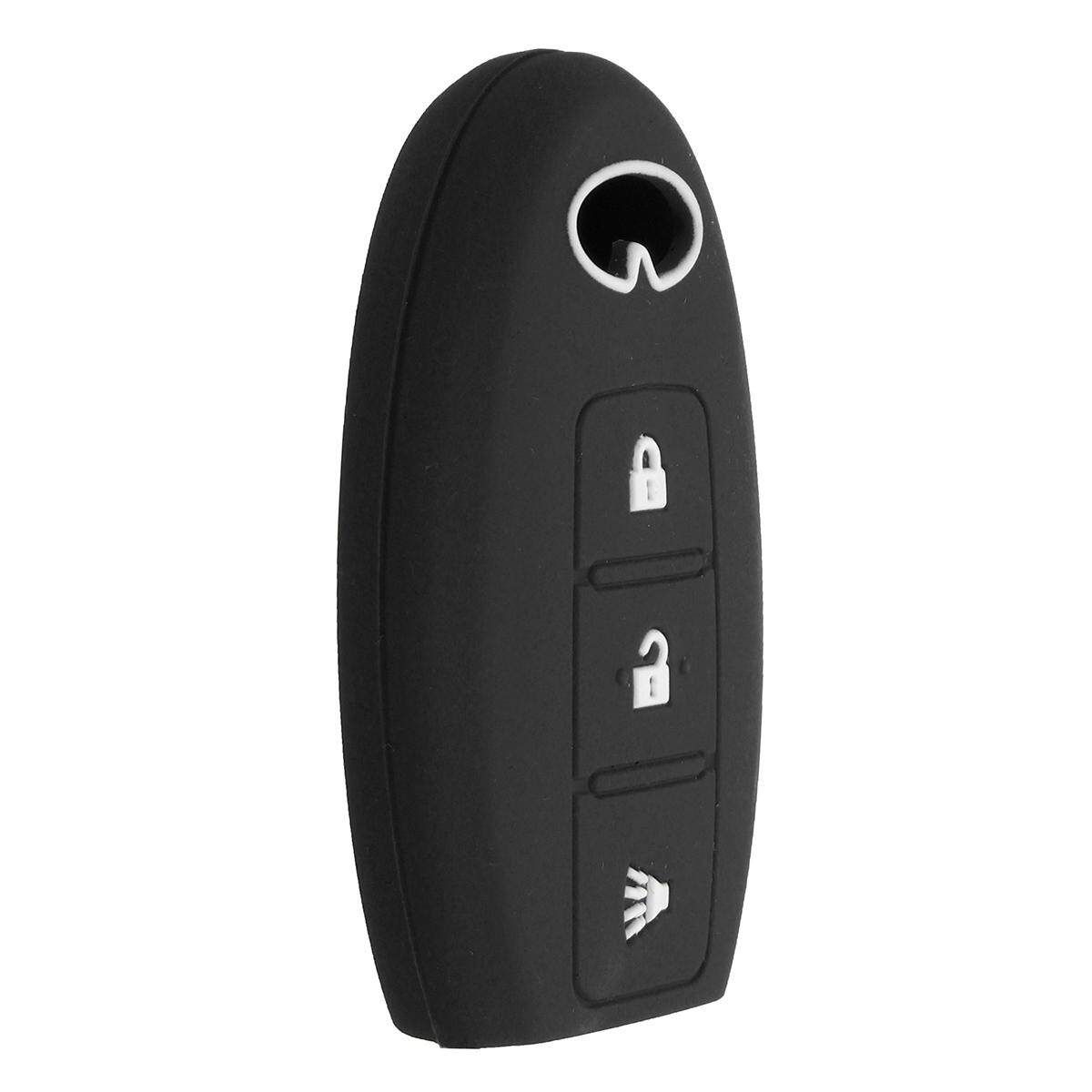 BUTTON SILICONE CAR KEY FOB COVER FIT FOR INFINITI EX FX QX JX CASE HOLDER Black
