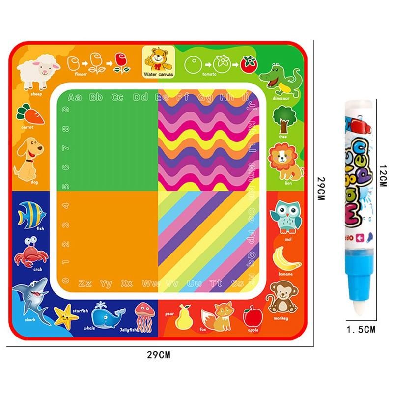 Newest Children Magical Water Canvas, 1 Magic Pen + 1 Painting Board Toy Kids Education Graffiti Color Painting Drawing Toys Gift