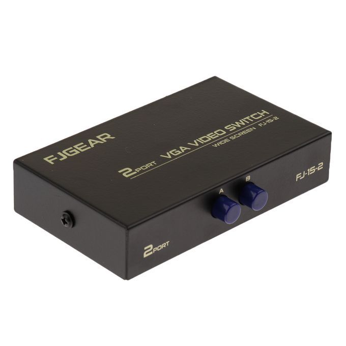 2 Ports VGA Button Manual Switch Box 2 In 1 Out For Projector TV