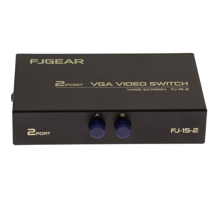 2 Ports VGA Button Manual Switch Box 2 In 1 Out For Projector TV