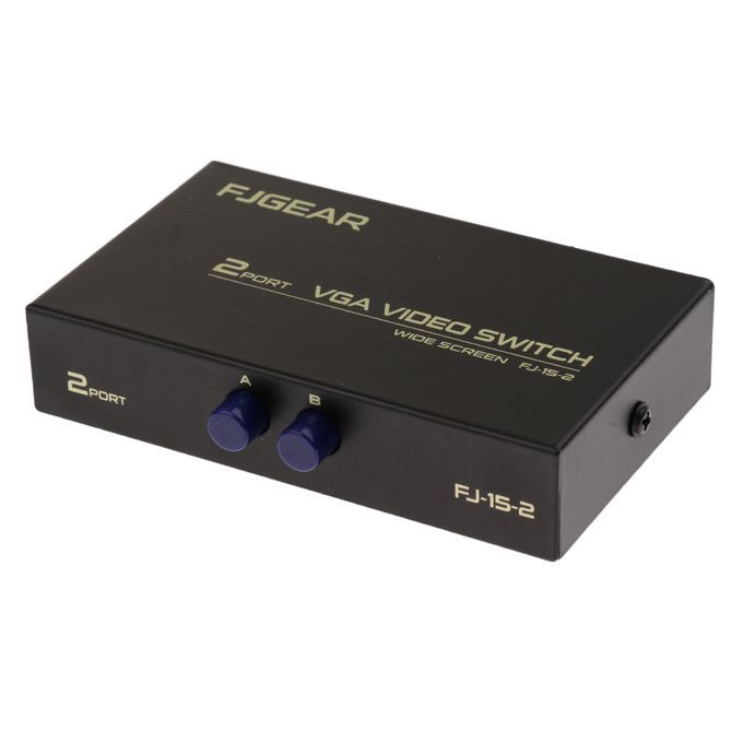 2 Ports VGA Button Manual Switch Box 2 In 1 Out For Projector TV