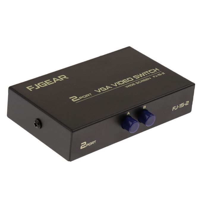 2 Ports VGA Button Manual Switch Box 2 In 1 Out For Projector TV