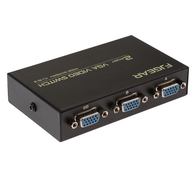 2 Ports VGA Button Manual Switch Box 2 In 1 Out For Projector TV