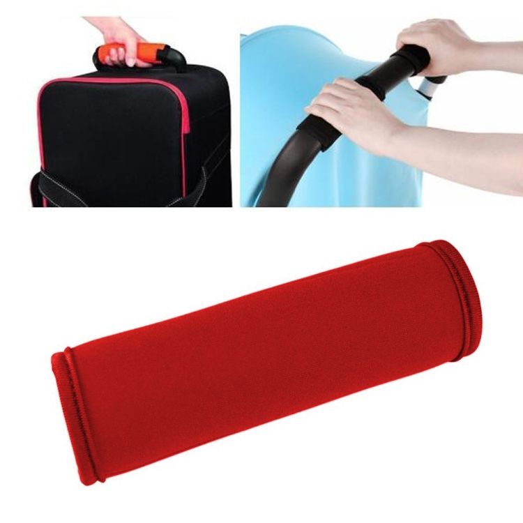 2 PCS Comfortable Neoprene Luggage Handle Wrap Grip Baby Universal Stroller Grip Protective Cover For Travel Bag Luggage Suitcase Universal Red