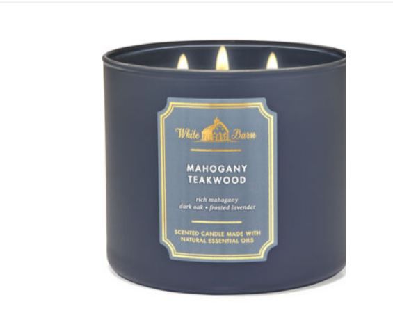 Mahogany Teakwood 3 Wick Candle