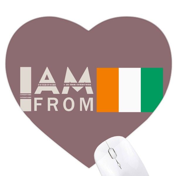 I Am From Cote Divoire Art Deco  Fashion Heart Mousepad Rubber Mat Game Office